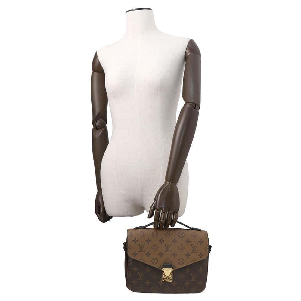 Louis Vuitton Monogram Reverse Pochette Metis Handbag Shoulder Bag Black - Picture 4 of 12